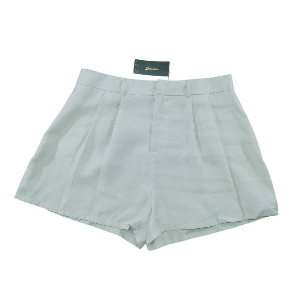 Shinestar Pleated Shorts High Waist Casual Dressy Beige XL